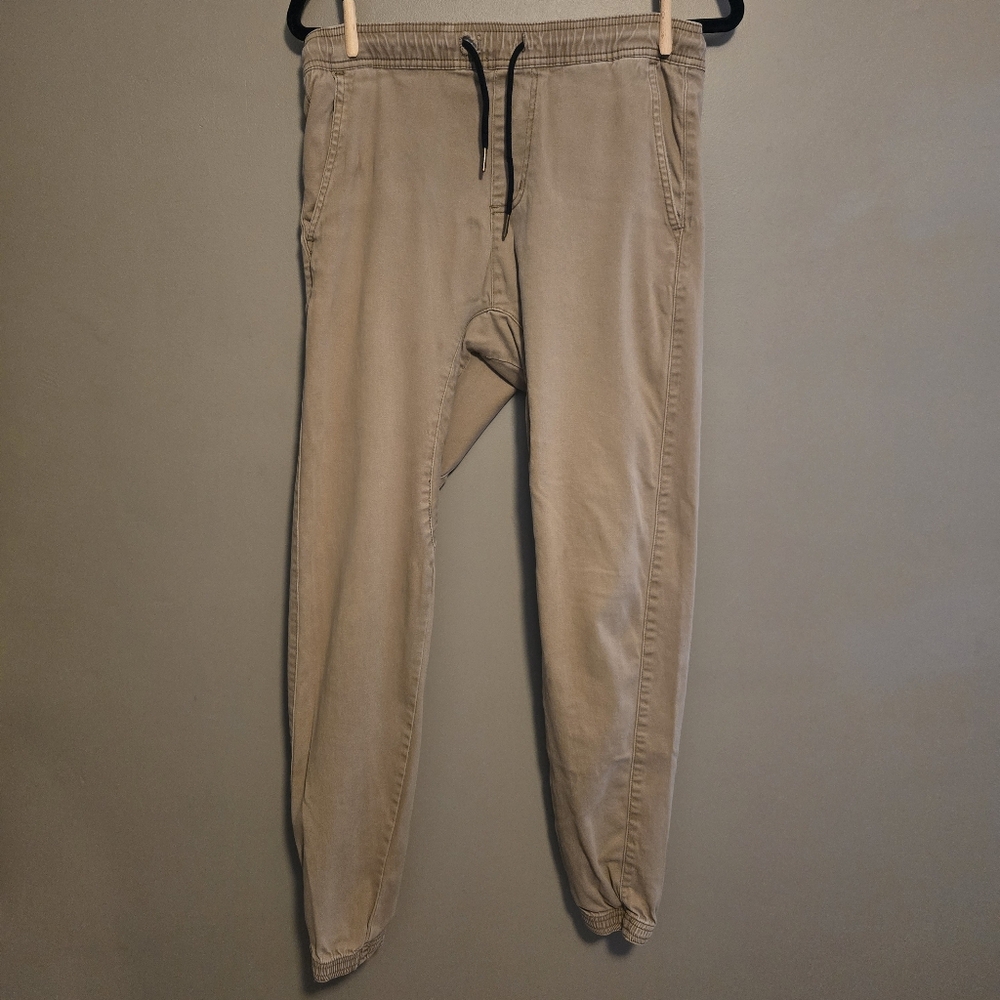 Chor Clothing Company Men's Khaki Casual Drawstring Pants With Pockets Small